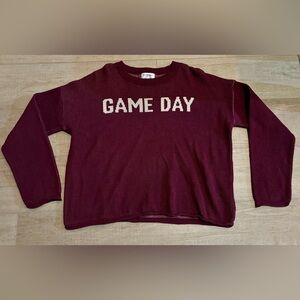 Game Day Maroon Boxy Knit Sweater XL Made in USA Football Fall